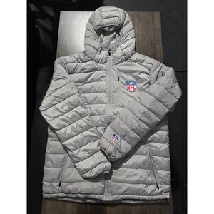 NFL Official Shield Gear Parka Puffer Jacket Winter Coat Silver Mens Medium NWT